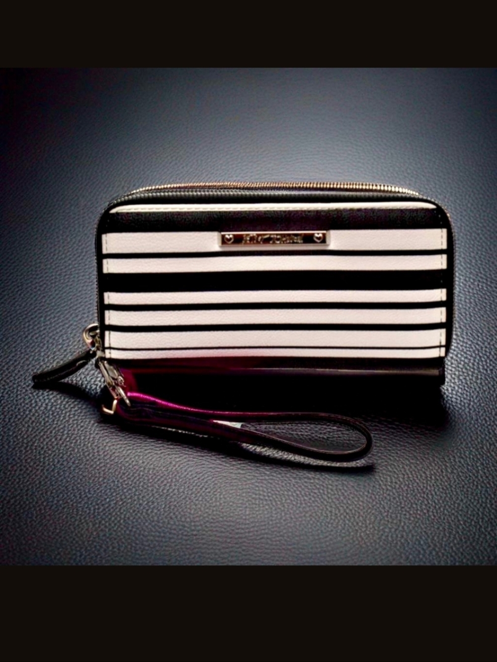 Betsy Johnson Stylish Set: Colorblocked Satchel @ Stripped Wallet Set. - Picture 8 of 16